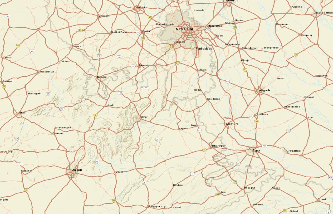 Carte détaillée de Triangle d'Or