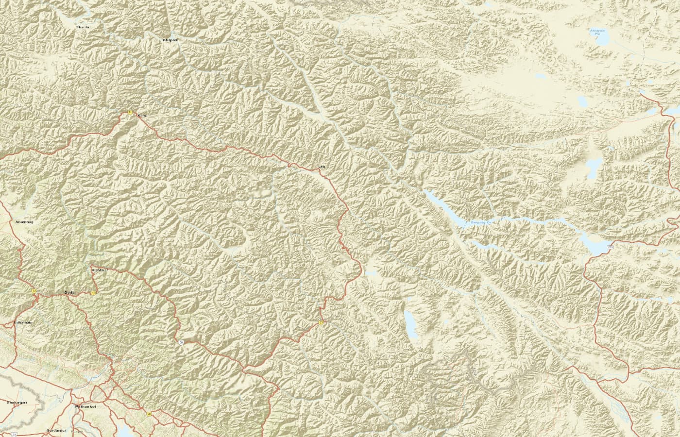 Carte du circuit Tour du Ladakh — la beauté de l'Himalaya