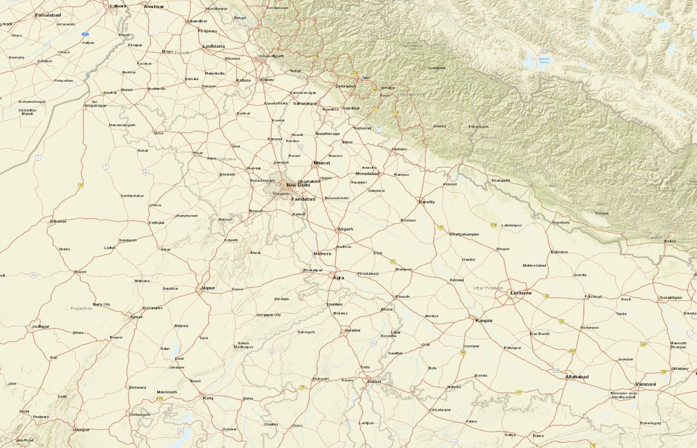 Carte du circuit Tour de l'Inde du Nord — la beauté du Rajasthan avec Bénarès